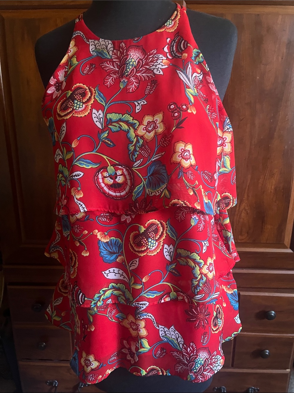 BCX Red Floral Print Dress